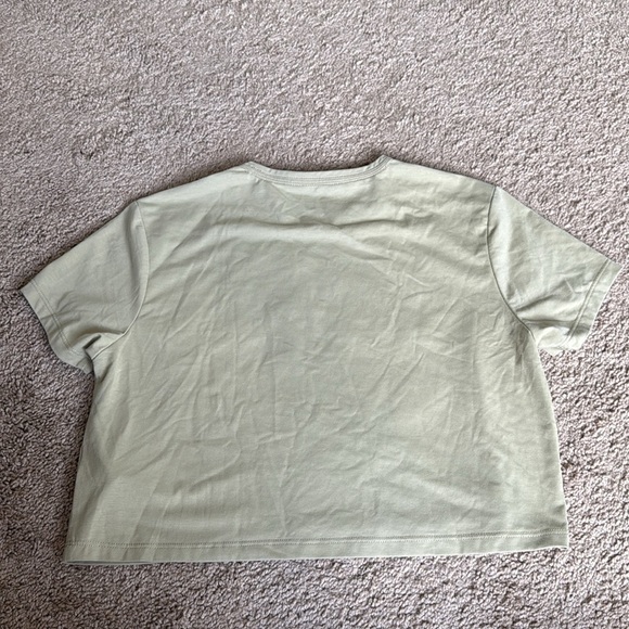 CUTS Almost Friday Crewneck Cropped Athletic Light Green Short Sleeve Tee - Picture 8 of 8